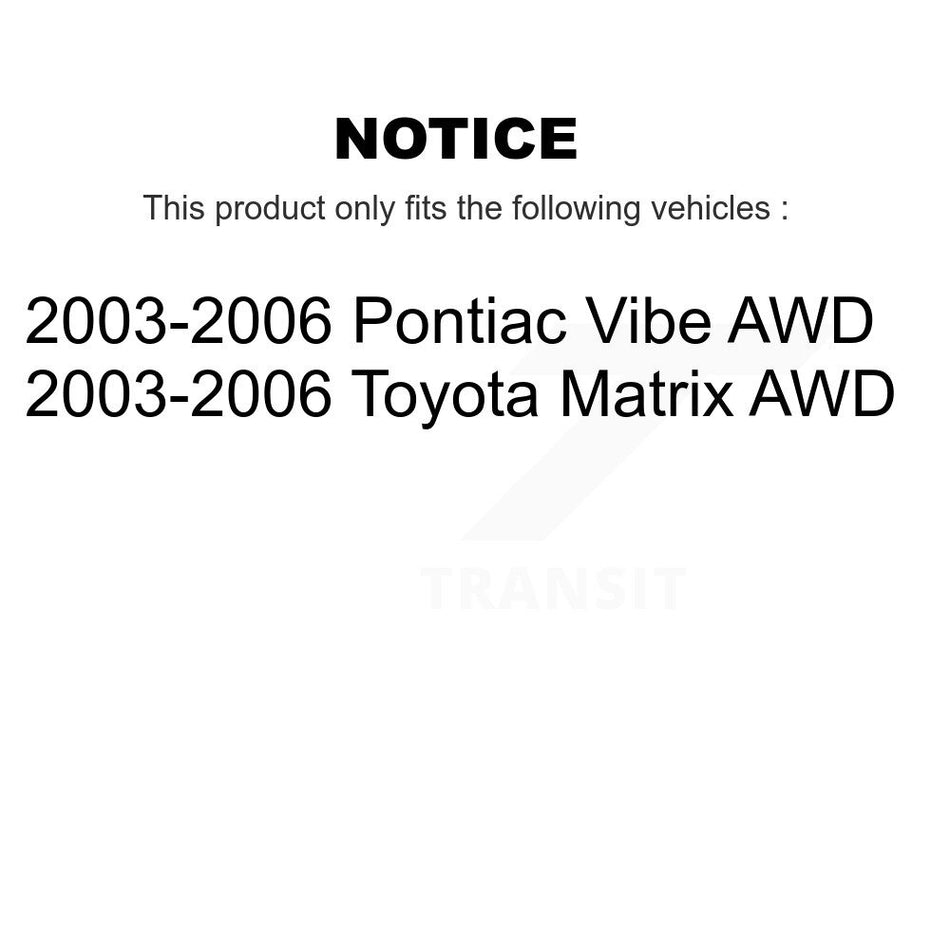 Rear Brake Drum 8-9726 For 2003-2006 Toyota Matrix Pontiac Vibe AWD