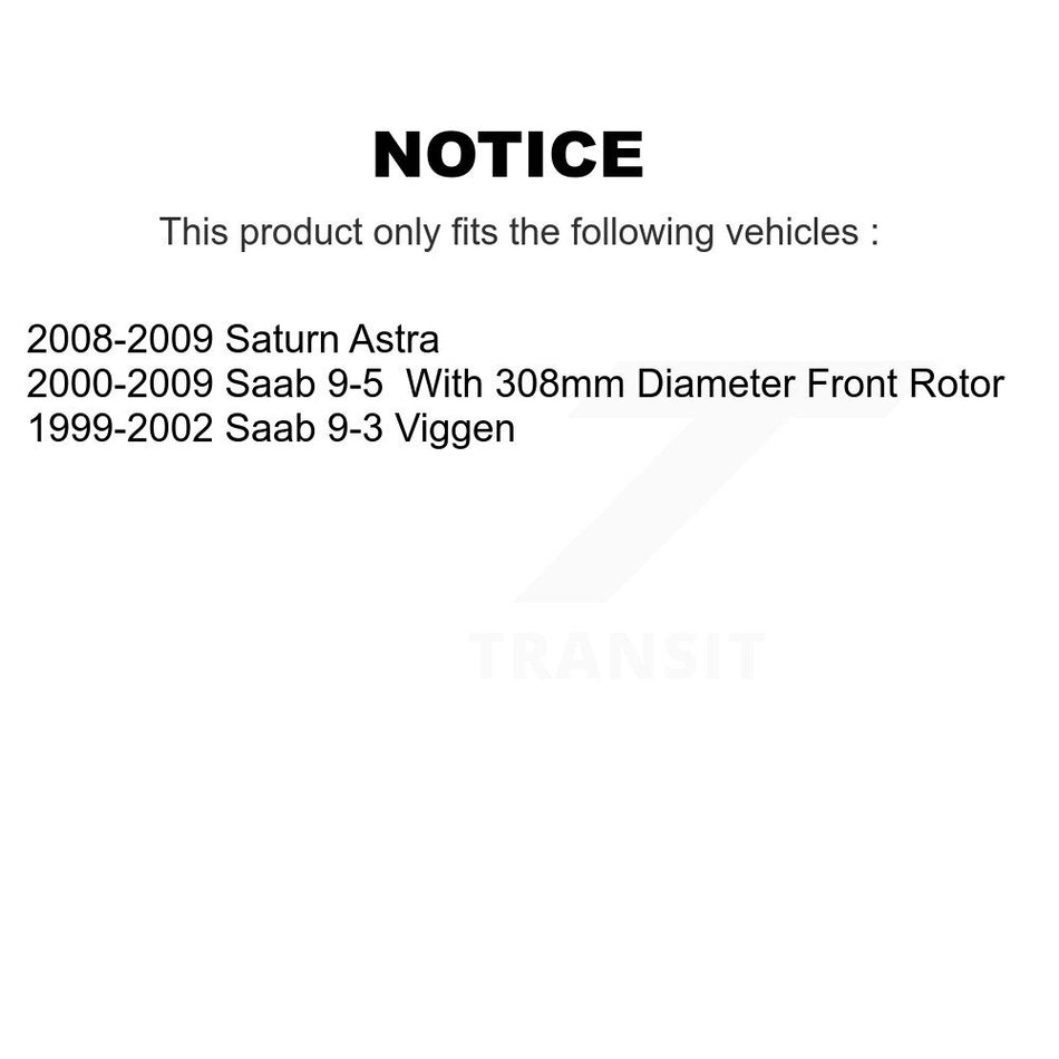 Front Disc Brake Rotor (1 Piece Only) 8-980057 For Saturn Astra Saab 9-5 9-3