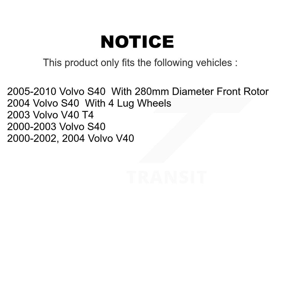 Front Disc Brake Rotor (1 Piece Only) 8-980084 For Volvo S40 V40