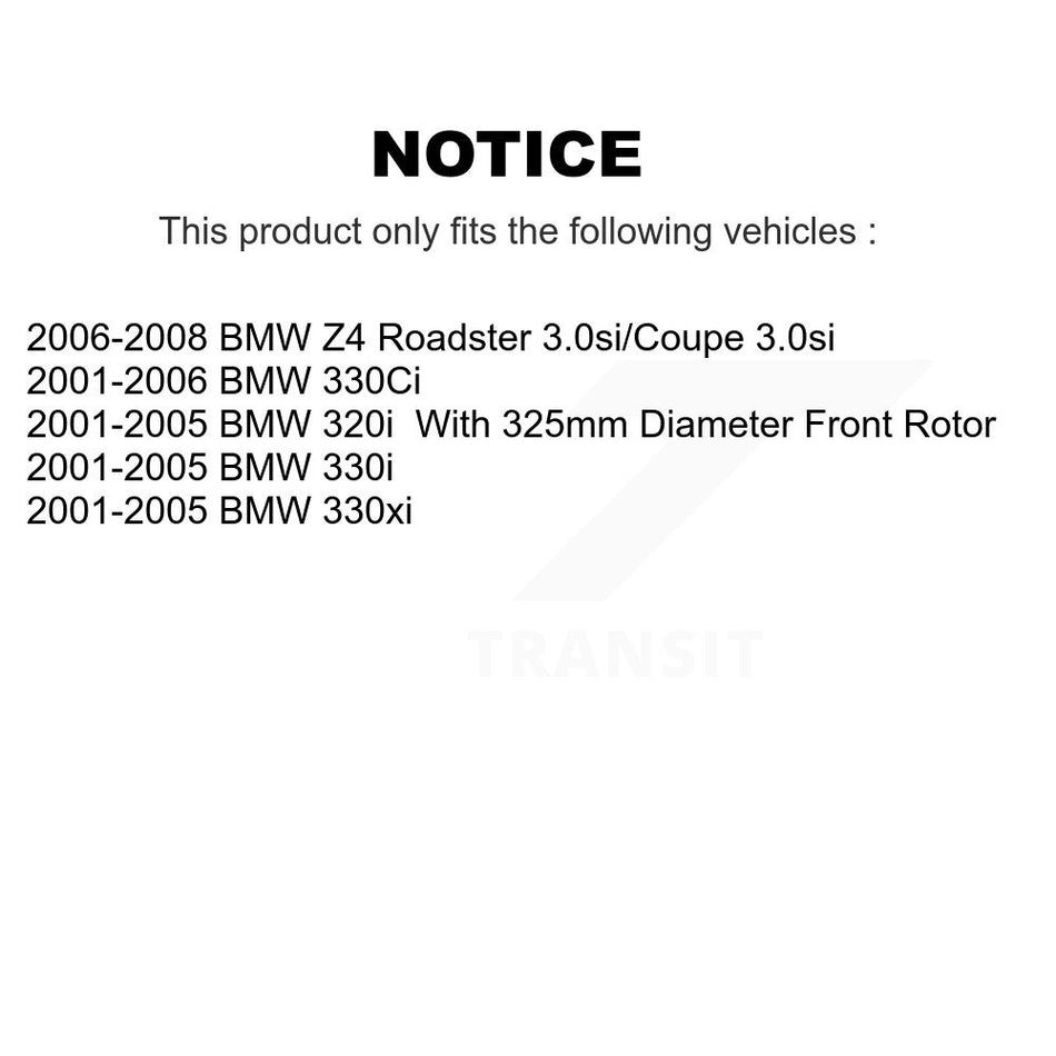 Front Disc Brake Rotor (1 Piece Only) 8-980096 For BMW 330Ci Z4 320i 330i 330xi