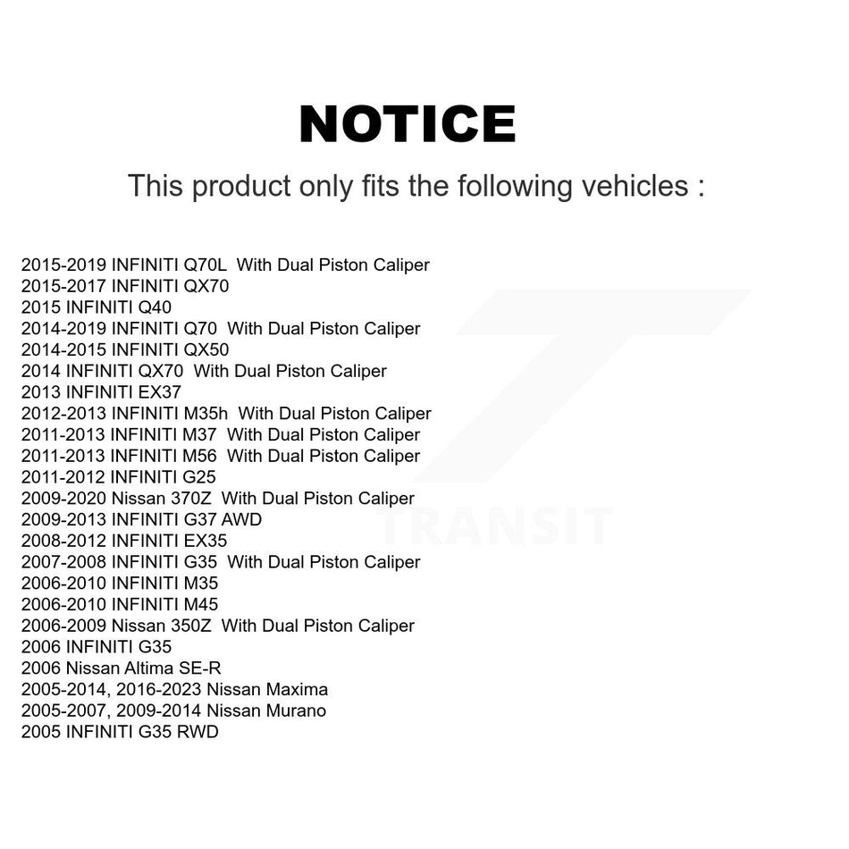 Front Disc Brake Rotor (1 Piece Only) 8-980307 For Nissan INFINITI Murano Maxima G37 G35 EX35 370Z