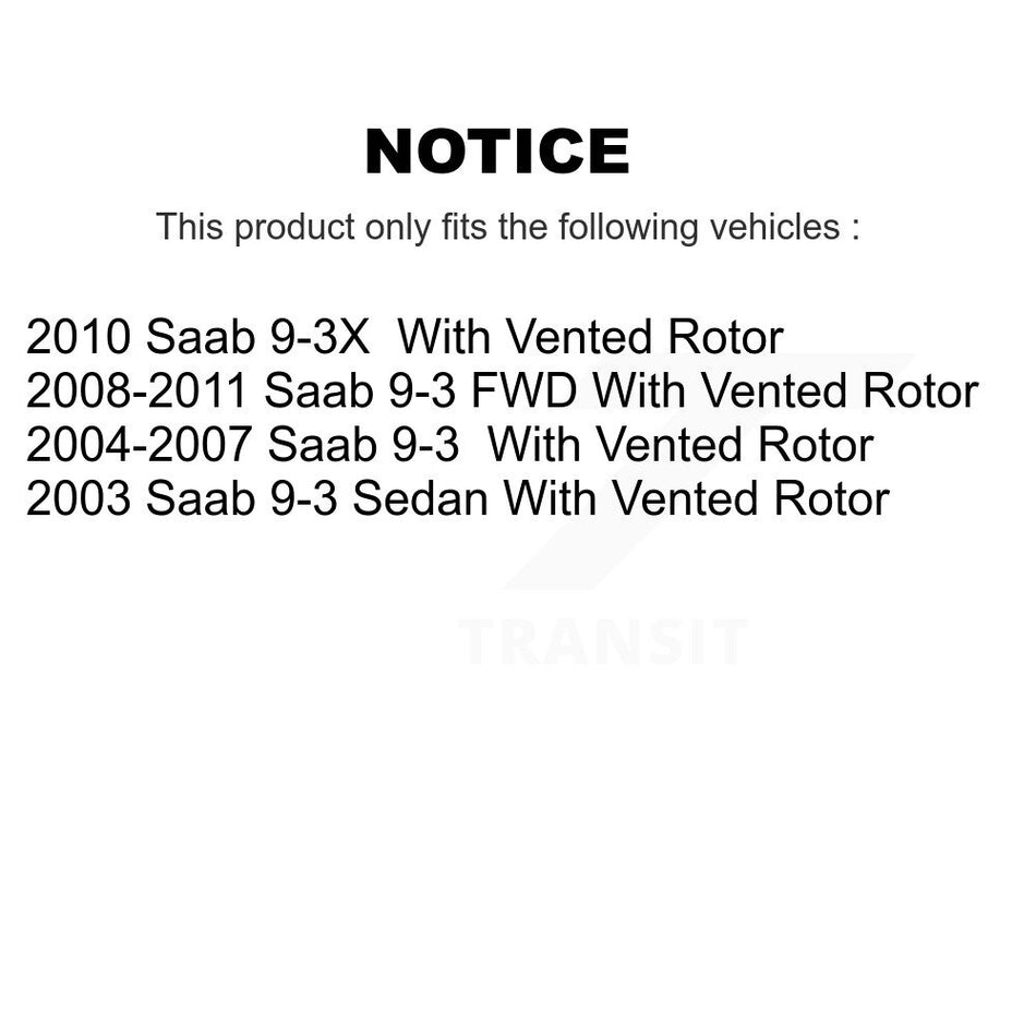 Rear Disc Brake Rotor 8-980327 For Saab 9-3 9-3X With Vented