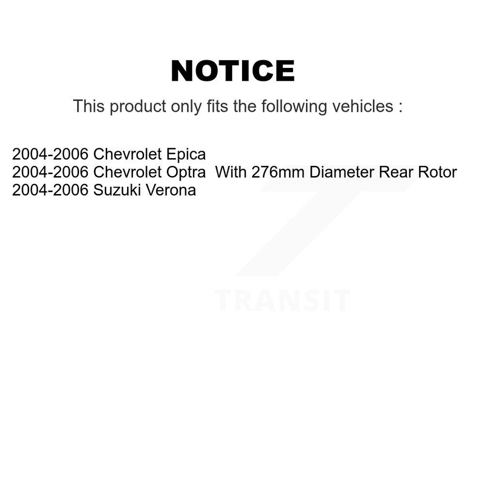 Rear Disc Brake Rotor (1 Piece Only) 8-980340 For 2004-2006 Chevrolet Optra Epica Suzuki Verona