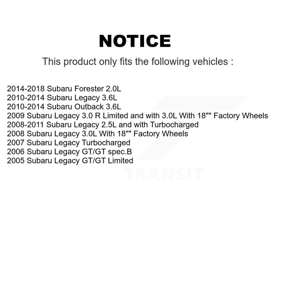 Front Disc Brake Rotor 8-980361 For Subaru Forester Outback Legacy