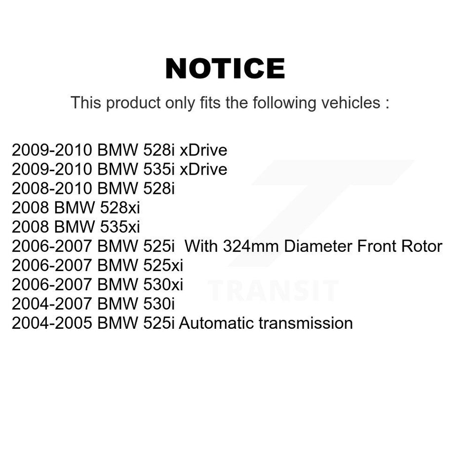 Front Disc Brake Rotor (1 Piece Only) 8-980396 For BMW 530i 530xi 528i xDrive 525i 535i 535xi 528xi