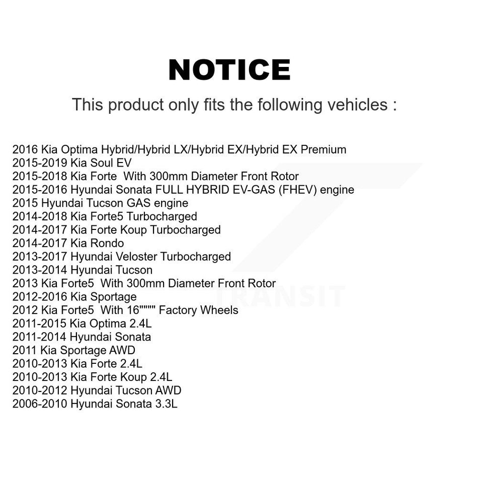 Front Disc Brake Rotor (1 Piece Only) 8-980460 For Hyundai Kia Sonata Tucson Forte Optima Sportage