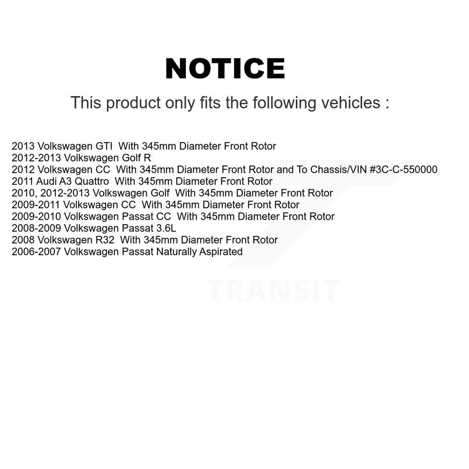 Front Disc Brake Rotor (1 Piece Only) 8-980471 For Volkswagen Golf Passat CC GTI R Audi A3 Quattro