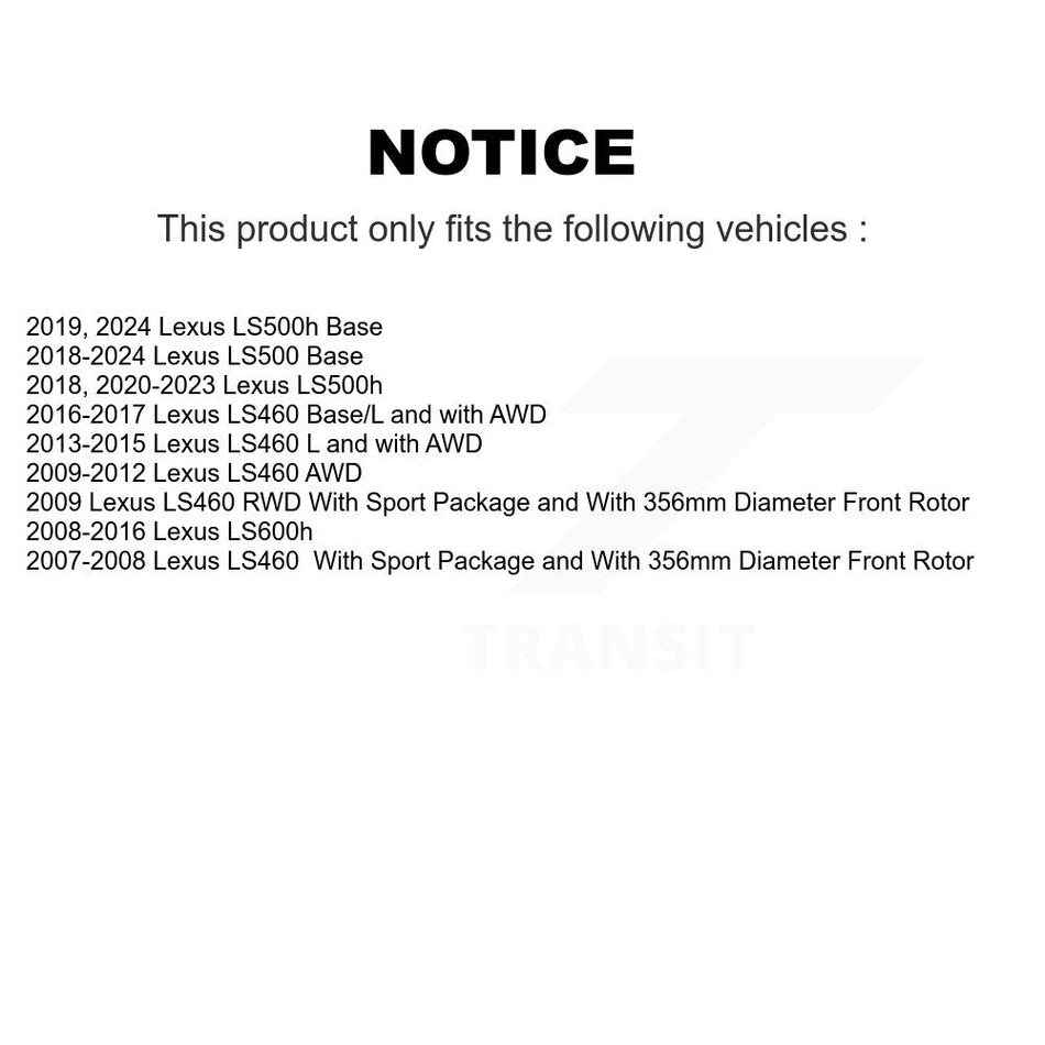 Front Left Disc Brake Rotor (1 Piece Only) 8-980564 For Lexus LS460 LS500 LS600h LS500h