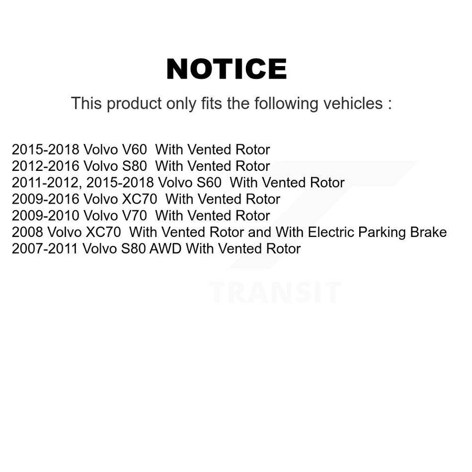 Rear Disc Brake Rotor (1 Piece Only) 8-980609 For Volvo XC70 S60 V60 S80 V70