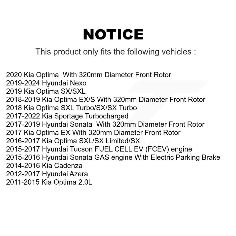 Front Disc Brake Rotor (1 Piece Only) 8-980915 For Hyundai Kia Tucson Sportage Optima Sonata Cadenza