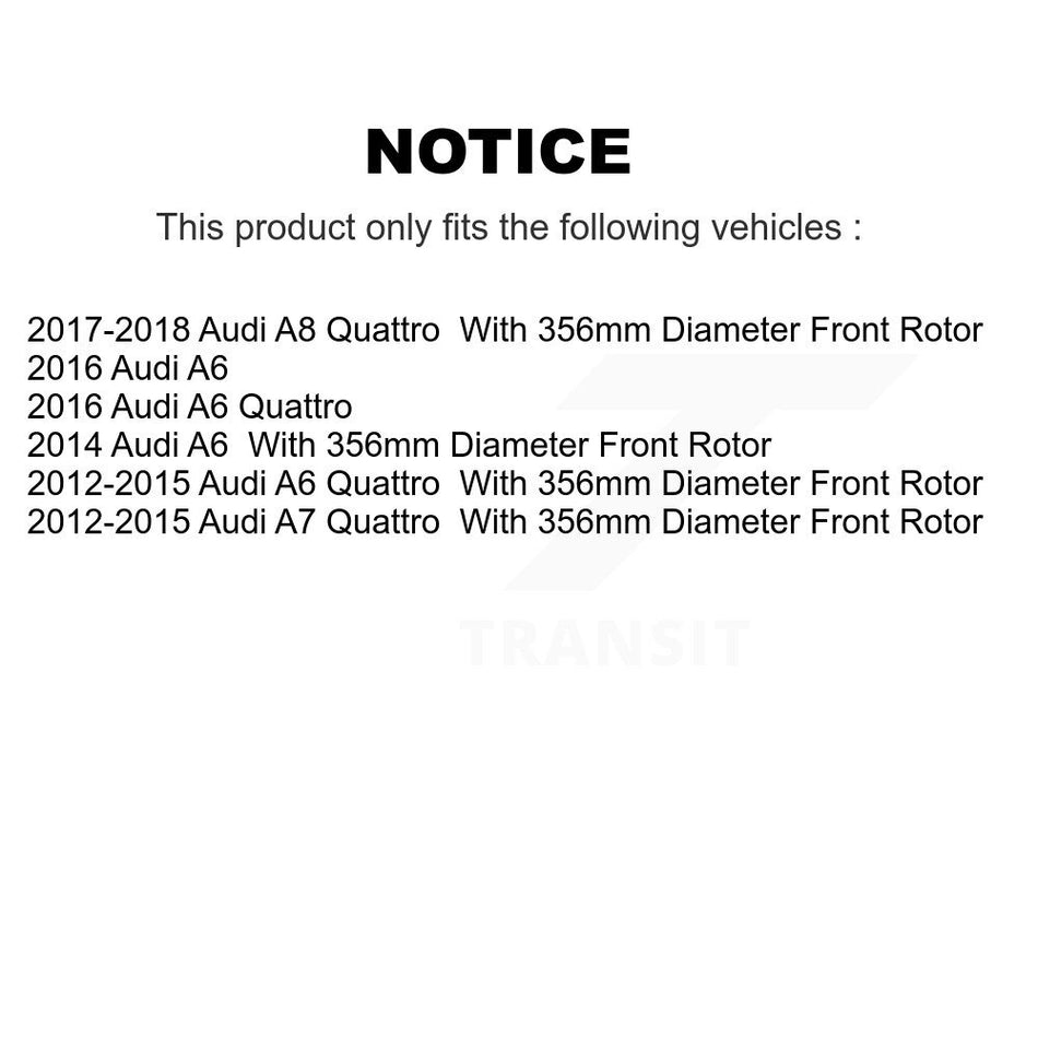 Front Disc Brake Rotor (1 Piece Only) 8-980939 For Audi A6 Quattro A7 A8