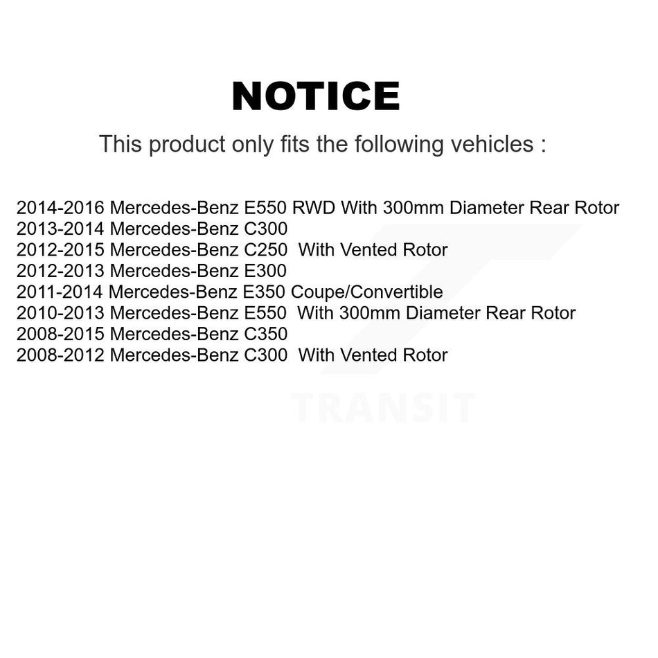 Rear Disc Brake Rotor (1 Piece Only) 8-981165 For Mercedes-Benz C300 C350 E350 C250 E550 E300