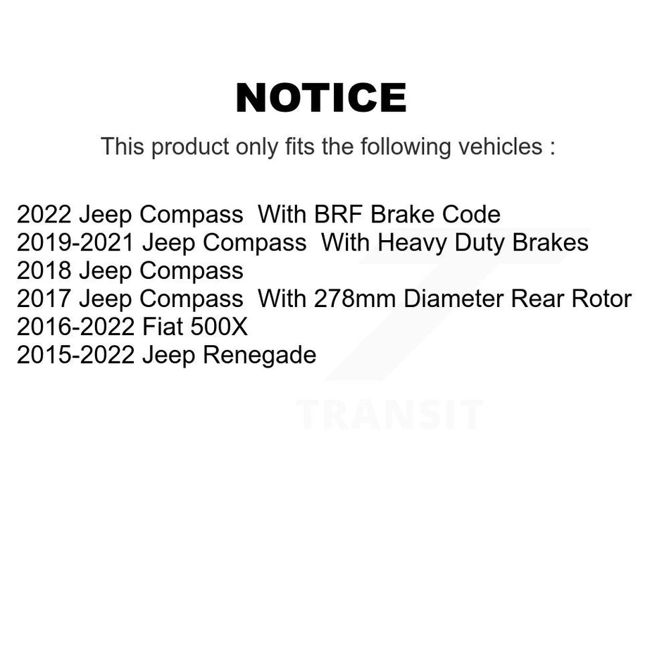 Rear Disc Brake Rotor 8-981643 For Jeep Renegade Compass Fiat 500X