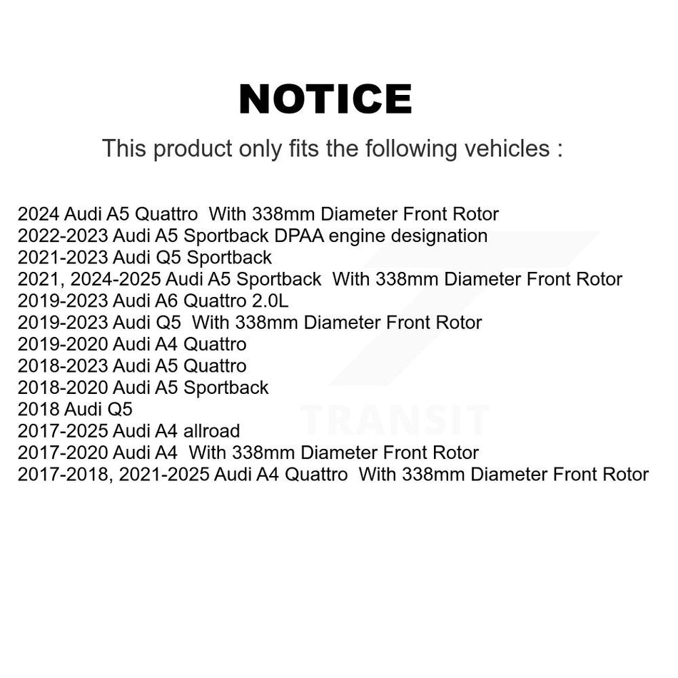 Front Disc Brake Rotor (1 Piece Only) 8-982115 For Audi Q5 A4 Quattro A5 Sportback allroad A6