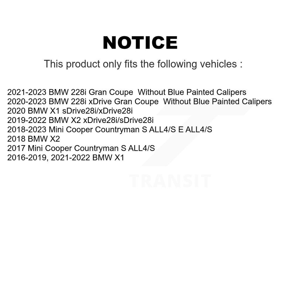 Front Disc Brake Rotor (1 Piece Only) 8-982128 For BMW X1 Mini Cooper Countryman X2 228i xDrive Gran