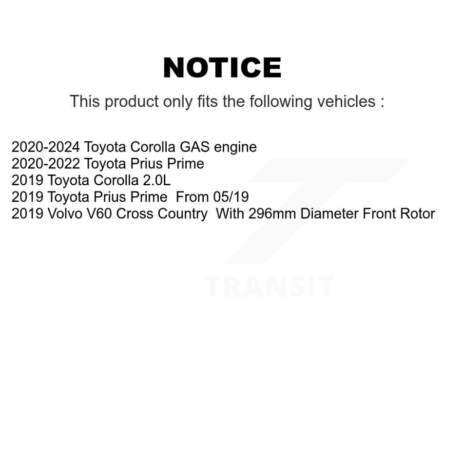 Front Disc Brake Rotor (1 Piece Only) 8-982491 For Toyota Corolla Prius Prime Volvo V60 Cross