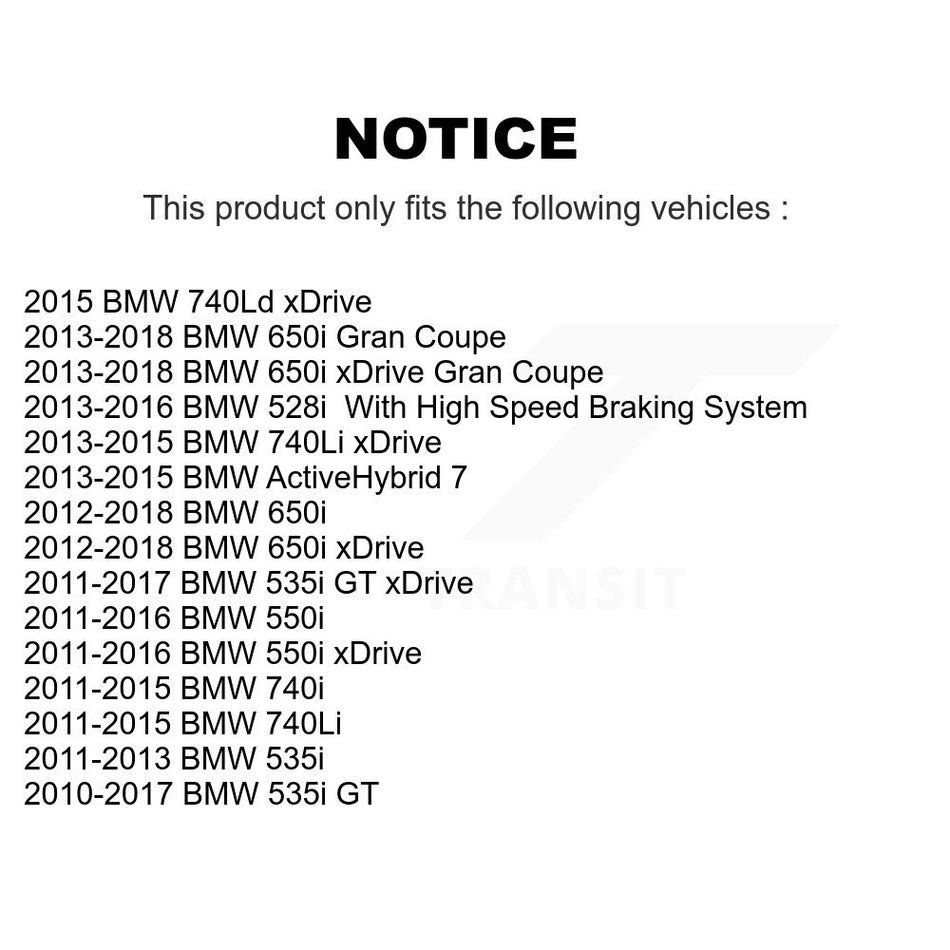 Front Right Disc Brake Rotor 8-TQ8203 For BMW 528i 535i 550i xDrive 650i 740Li 740i GT Gran Coupe 740Ld ActiveHybrid 7