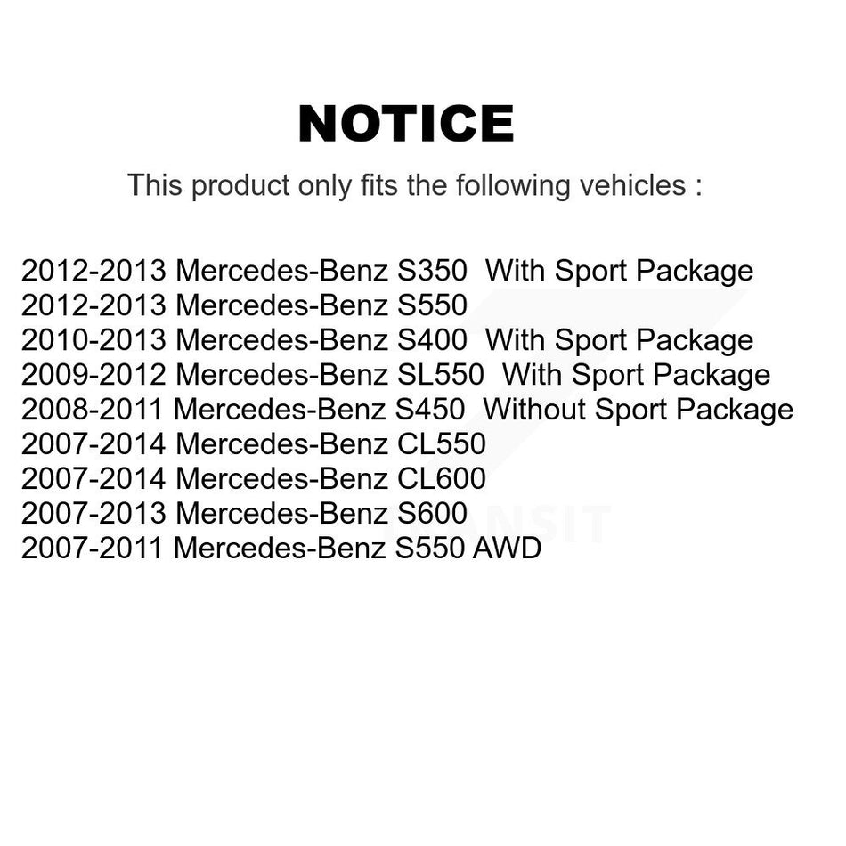 Rear Disc Brake Rotor (1 Piece Only) 8-TQ8283 For Mercedes-Benz S550 S450 SL550 CL550 S350 S400 S600