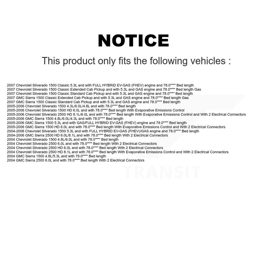 Fuel Pump Module Assembly AGY-00310254 For GMC Chevrolet Silverado 1500 Sierra 2500 HD Classic