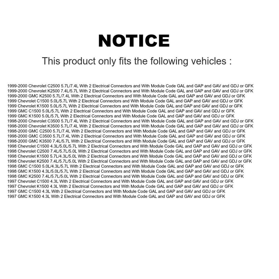 Fuel Pump Module Assembly AGY-00310314 For Chevrolet GMC K1500 C1500 K2500 K3500 C3500 C2500