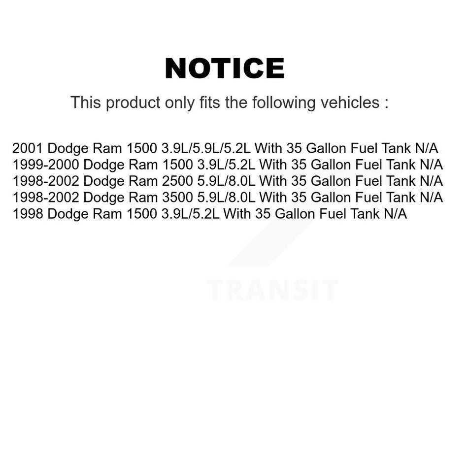 Fuel Pump Module Assembly AGY-00310381 For Dodge Ram 1500 2500 3500 With 35 Gallon Tank