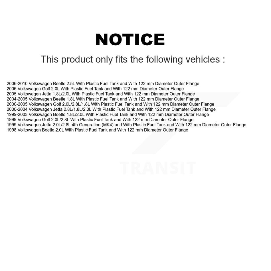 Fuel Pump Module Assembly AGY-00310459 For Volkswagen Jetta Golf Beetle