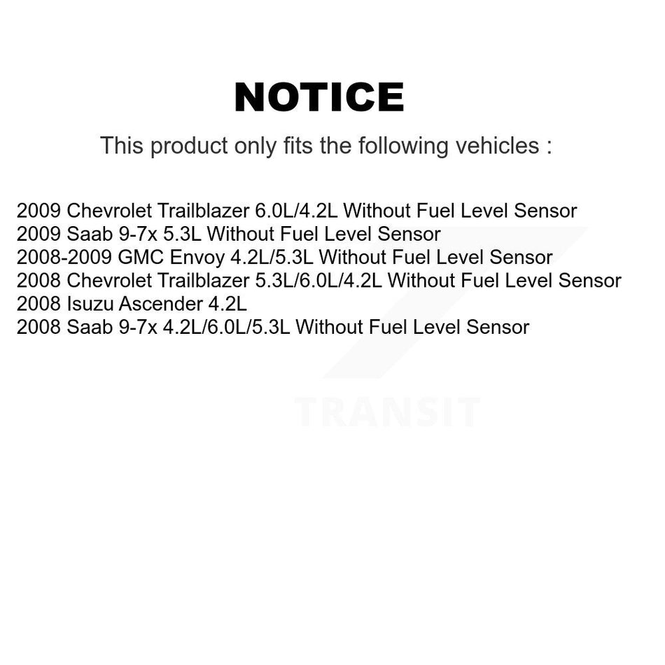 Fuel Pump Module Assembly AGY-00310606 For Chevrolet Trailblazer GMC Envoy Saab 9-7x Isuzu Ascender