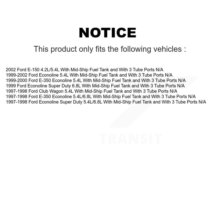 Fuel Pump Sender Assembly AGY-00310876 For Ford E-350 Econoline Super Duty E-150 Club Wagon With Mid-Ship Tank 3 Tube Ports