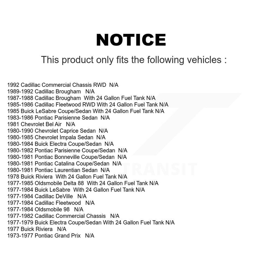 Fuel Tank Strap AGY-01110009 For Chevrolet Caprice Cadillac Oldsmobile Buick DeVille Delta 88 Brougham LeSabre Pontiac 98 Fleetwood Impala Electra Grand Prix Parisienne Bonneville Riviera Catalina Bel