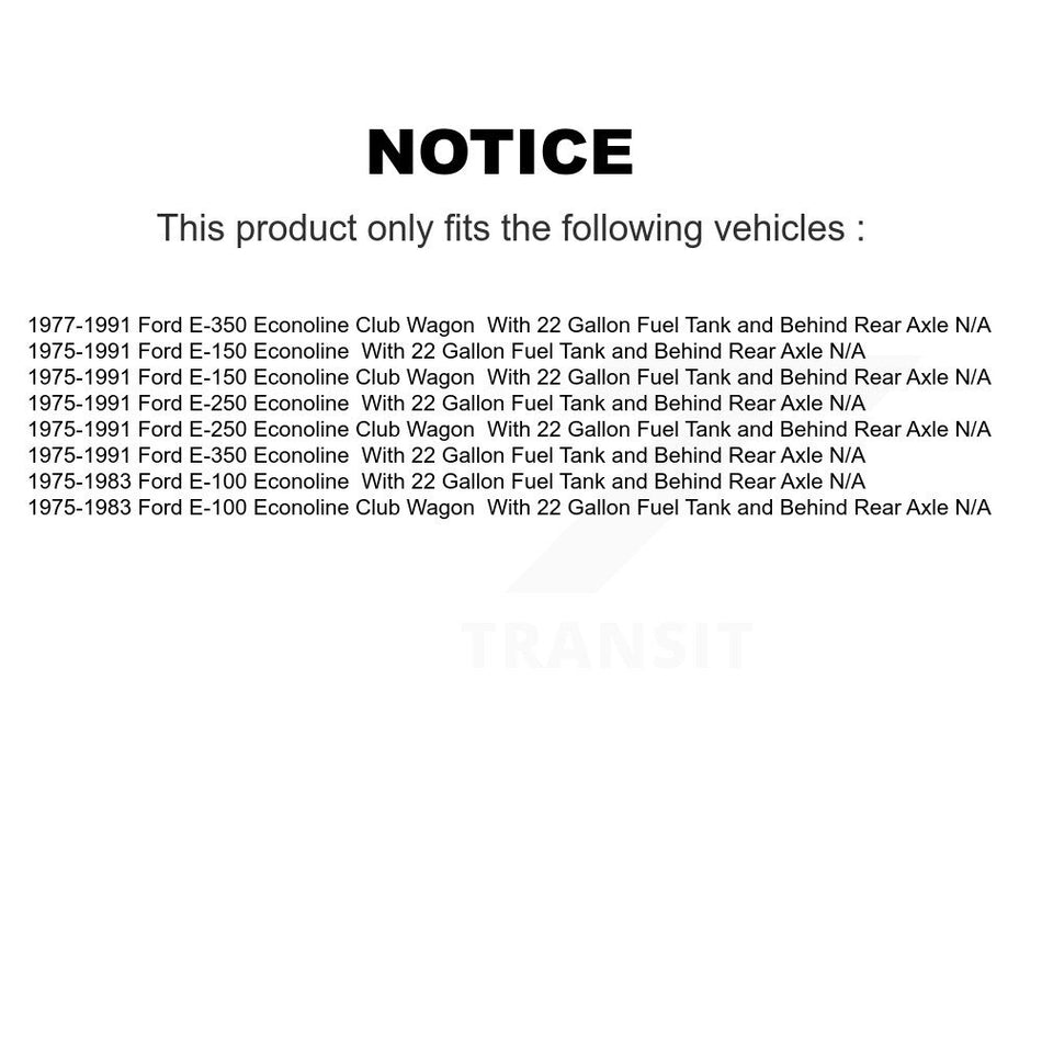 Fuel Tank Strap AGY-01110029 For Ford E-350 Econoline E-150 E-250 Club Wagon E-100 With 22 Gallon Behind Rear Axle