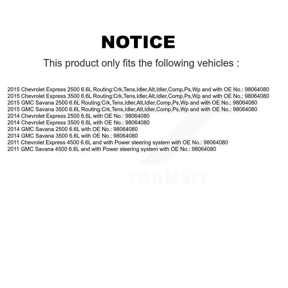 Water Pump Alternator Air Conditioning Power Steering Accessory Drive Belt BAN-6PK2995 For GMC 2500