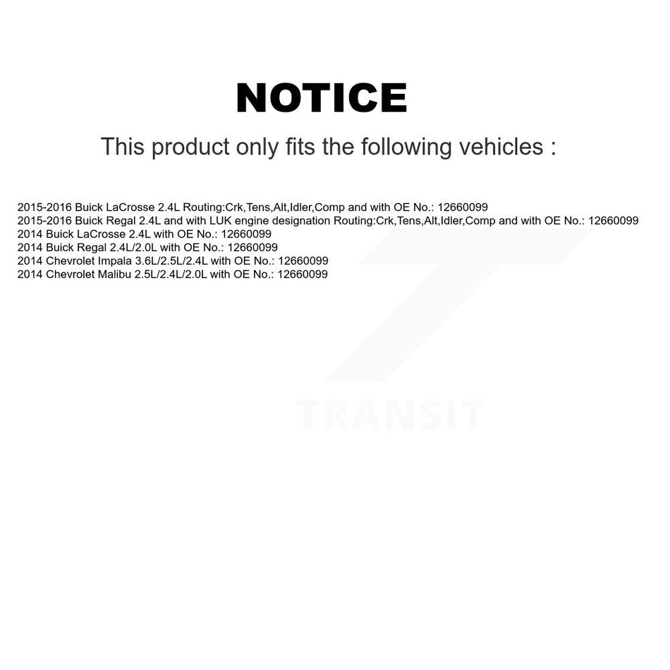 Alternator Air Conditioning Accessory Drive Belt BAN-7PK1290 For Chevrolet Buick Impala Malibu Regal