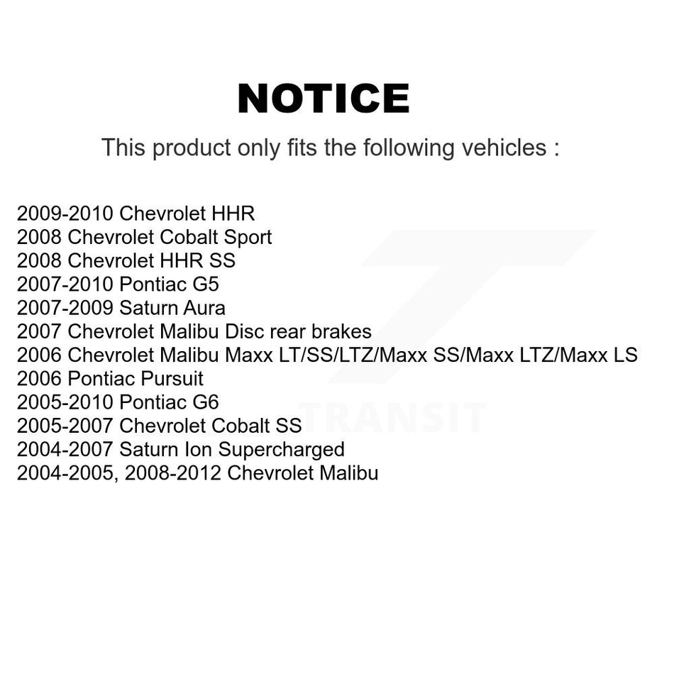 Rear Ceramic Disc Brake Pads CMX-D1033 For Chevrolet Malibu Pontiac Cobalt G5 G6 Saturn Ion HHR Aura