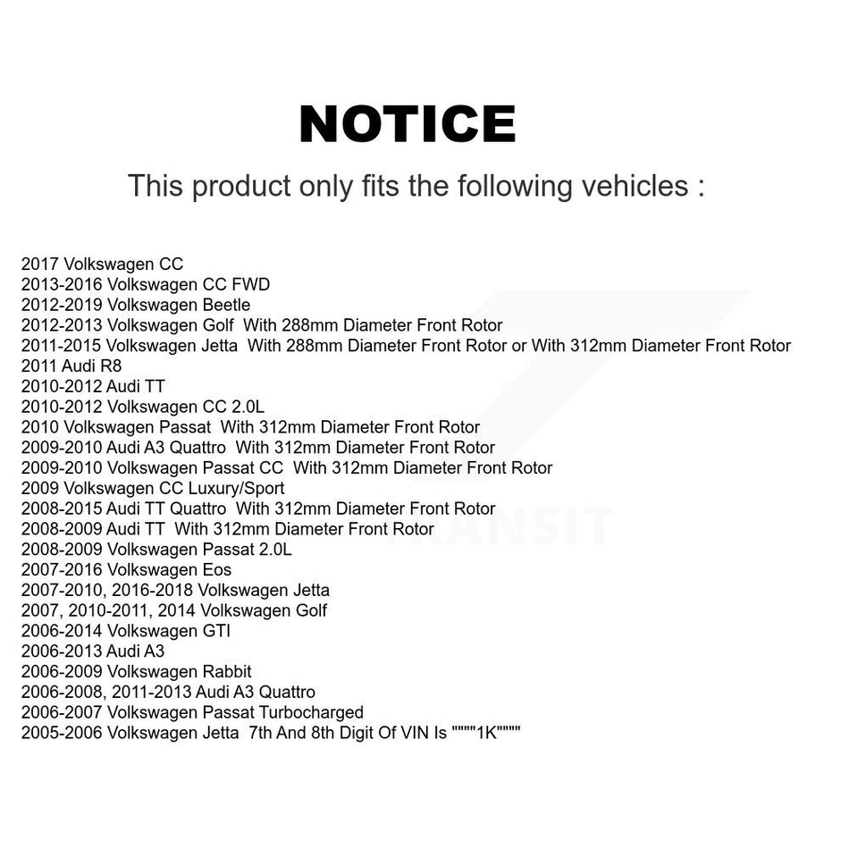 Front Ceramic Disc Brake Pads CMX-D1107 For Volkswagen Jetta Golf Beetle Rabbit Audi GTI Eos Passat