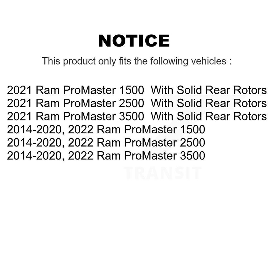 Front Ceramic Disc Brake Pads CMX-D1540 For Ram ProMaster 2500 3500 1500