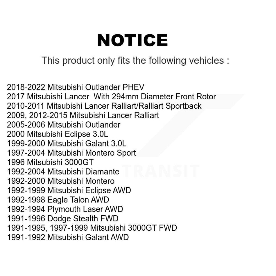 Front Ceramic Disc Brake Pads CMX-D530 For Mitsubishi Lancer Outlander PHEV Dodge Stealth Eagle