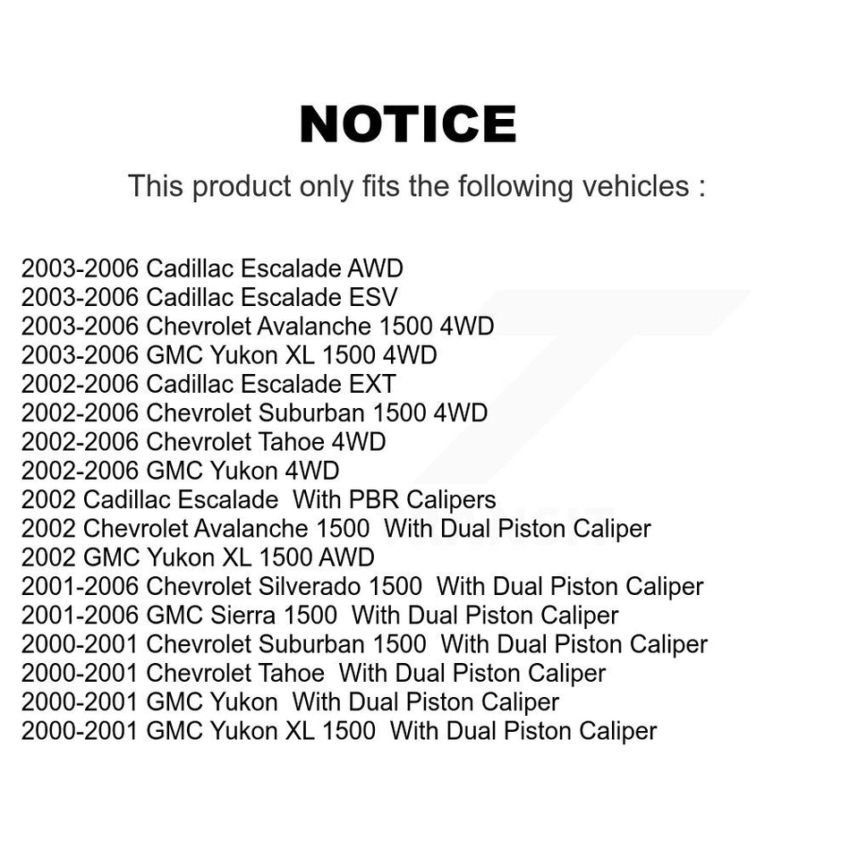 Rear Ceramic Disc Brake Pads CMX-D834 For Chevrolet Silverado 1500 GMC Tahoe Sierra Suburban Yukon Avalanche XL Cadillac Escalade ESV EXT