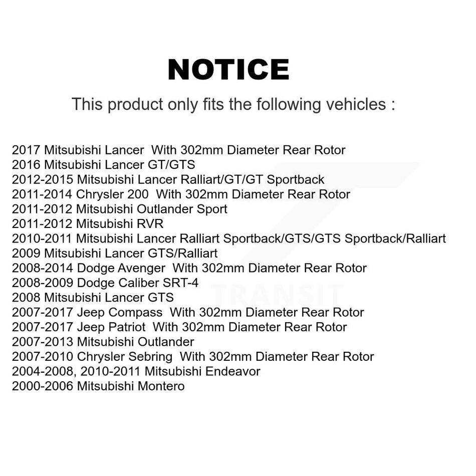 Rear Ceramic Disc Brake Pads CMX-D868 For Mitsubishi Jeep Lancer Patriot Chrysler Compass Outlander