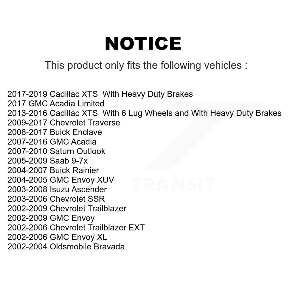 Rear Ceramic Disc Brake Pads CMX-D883 For Chevrolet GMC Traverse Trailblazer Acadia Buick Enclave Envoy EXT Cadillac XTS XL Saturn Outlook Rainier Limited Oldsmobile Bravada XUV SSR Isuzu Ascender