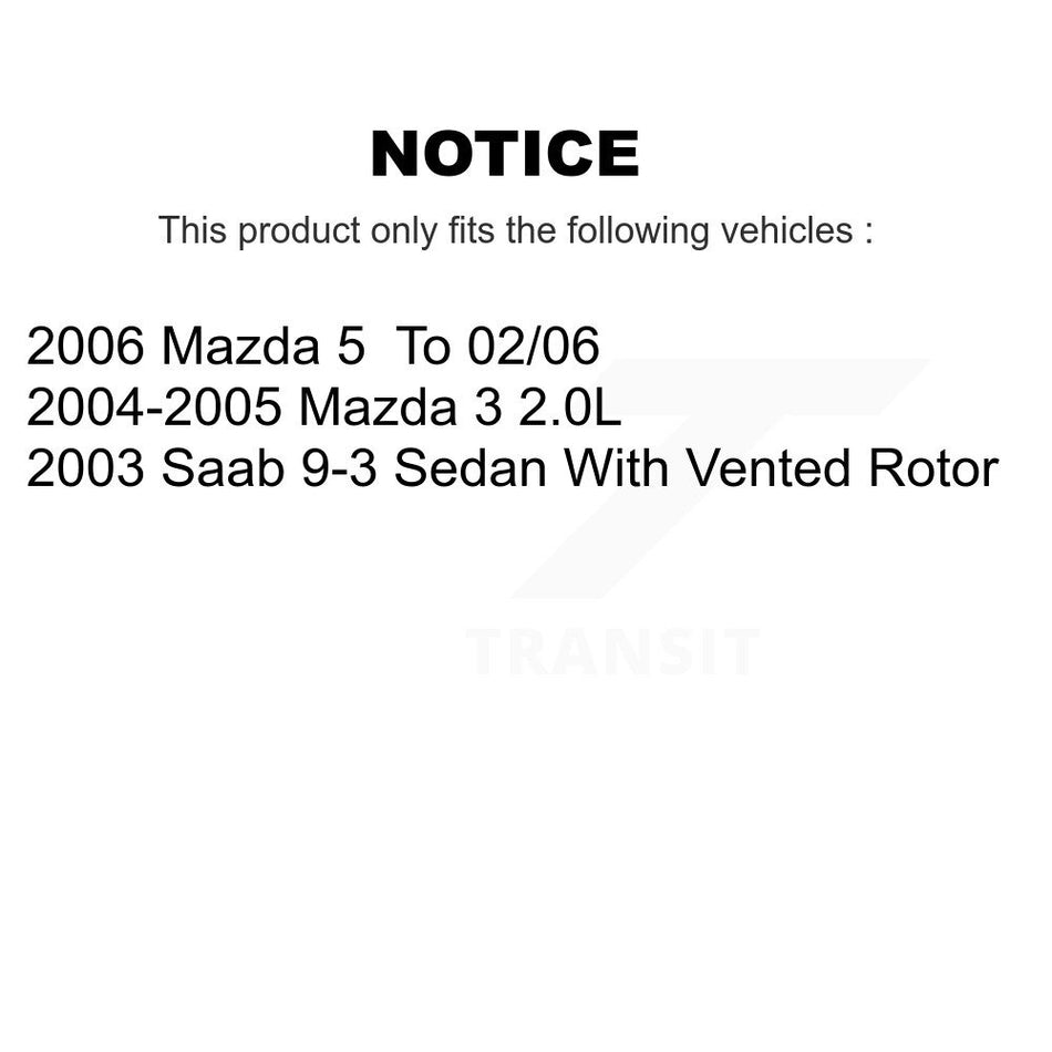 Rear Ceramic Disc Brake Pads CMX-D973 For Mazda 3 5 Saab 9-3
