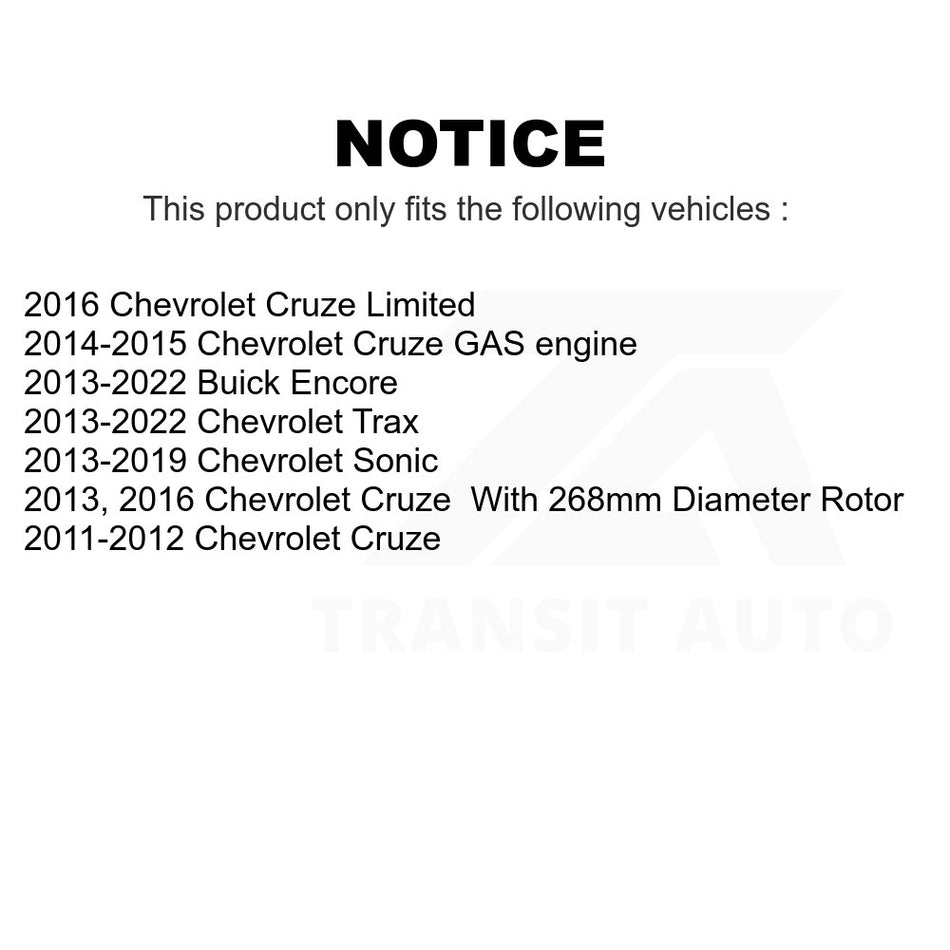 Rear Disc Brake Rotor DS1-580769 For Chevrolet Cruze Buick Encore Trax Sonic Limited