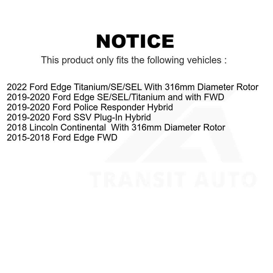 Front Disc Brake Rotor DS1-681993 For Ford Edge Lincoln Continental Police Responder Hybrid SSV Plug-In