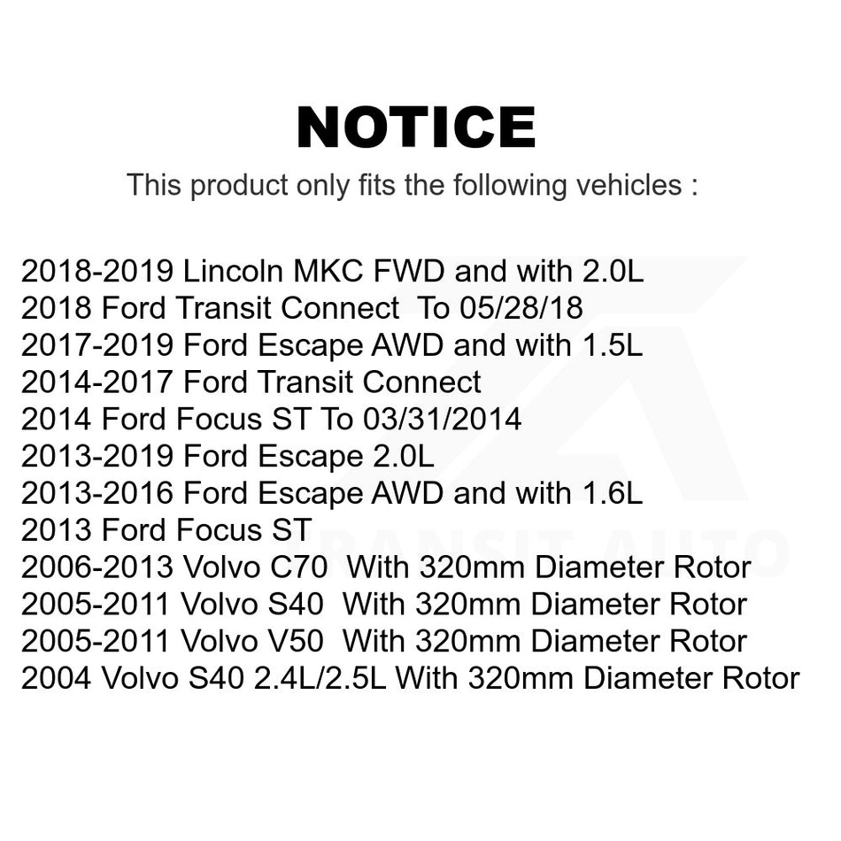 Front Disc Brake Rotor DS1-980552 For Ford Escape Focus Transit Connect Volvo S40 Lincoln MKC C70 V50