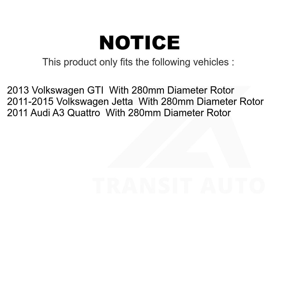 Front Disc Brake Rotor DS1-980929 For Volkswagen Jetta GTI Audi A3 Quattro With 280mm Diameter