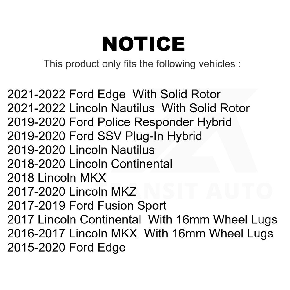 Rear Disc Brake Rotor DS1-DS8157 For Ford Edge Fusion Lincoln MKX MKZ Nautilus Continental Police Responder Hybrid SSV Plug-In