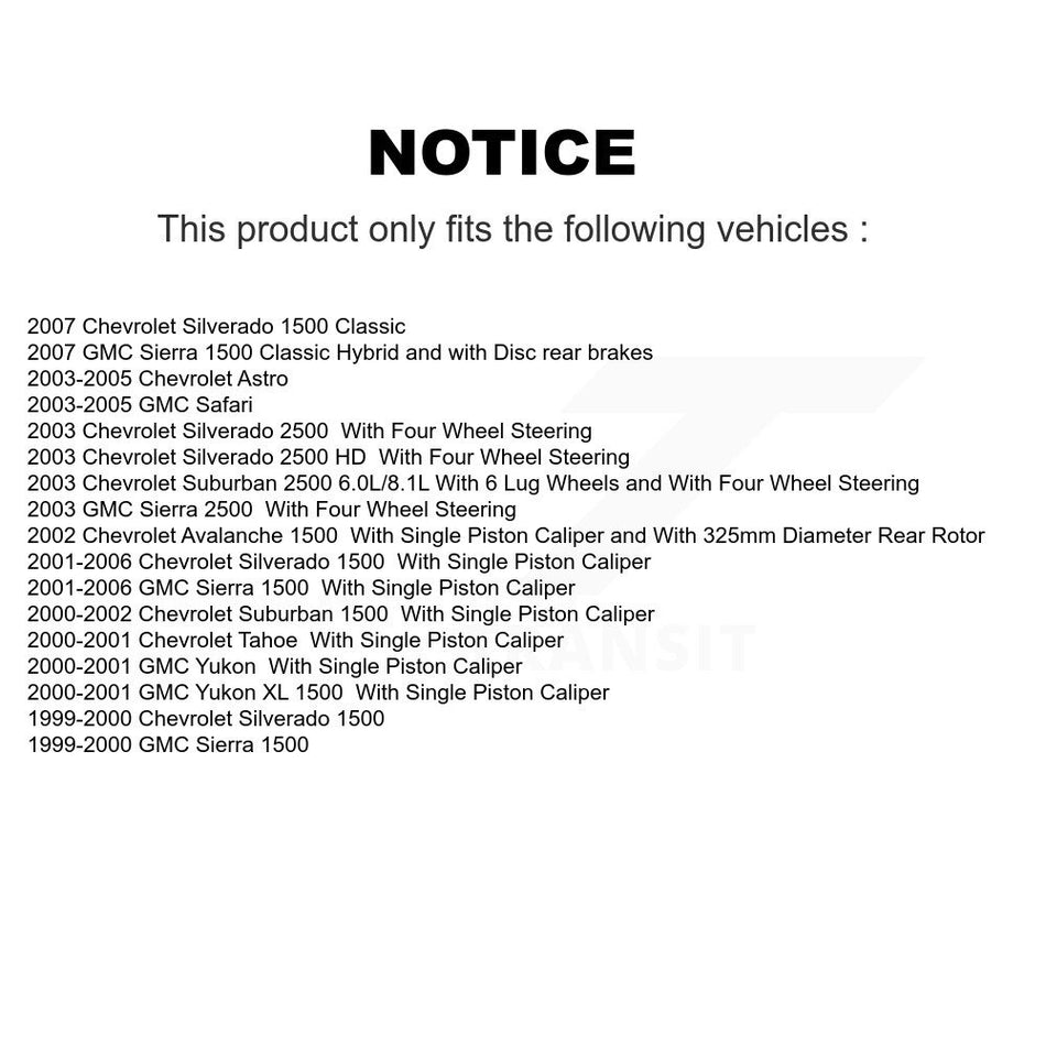 Rear Coated Disc Brake Rotor (1 Piece Only) GCR-56827 For Chevrolet GMC Silverado 1500 Sierra 2500