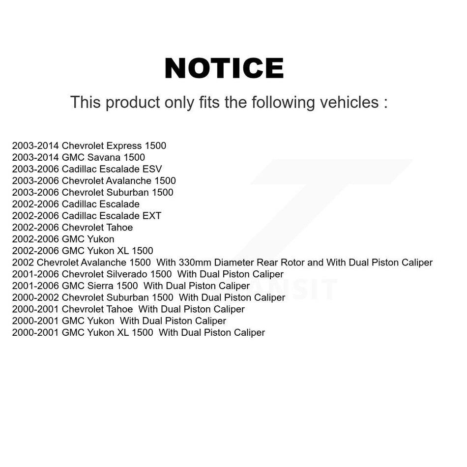 Rear Coated Disc Brake Rotor (1 Piece Only) GCR-56919 For Chevrolet GMC Silverado 1500 Sierra Yukon