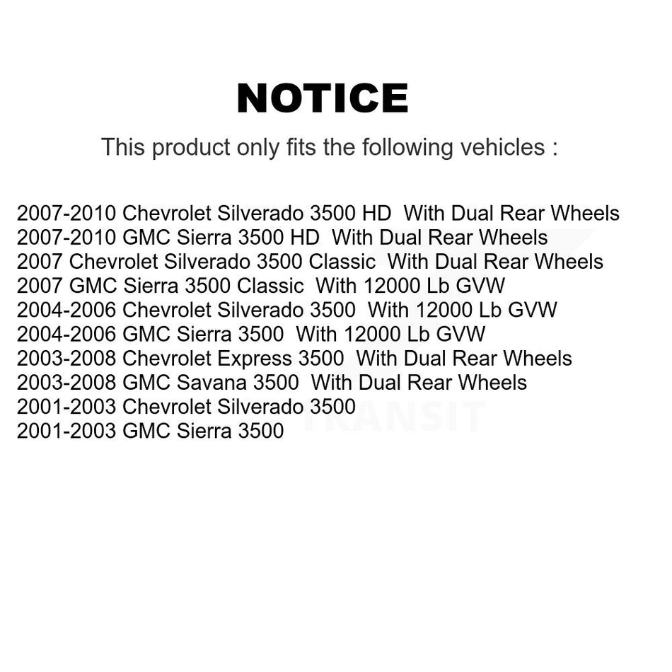 Rear Coated Disc Brake Rotor (1 Piece Only) GCR-56992 For Chevrolet GMC Express 3500 Savana Sierra