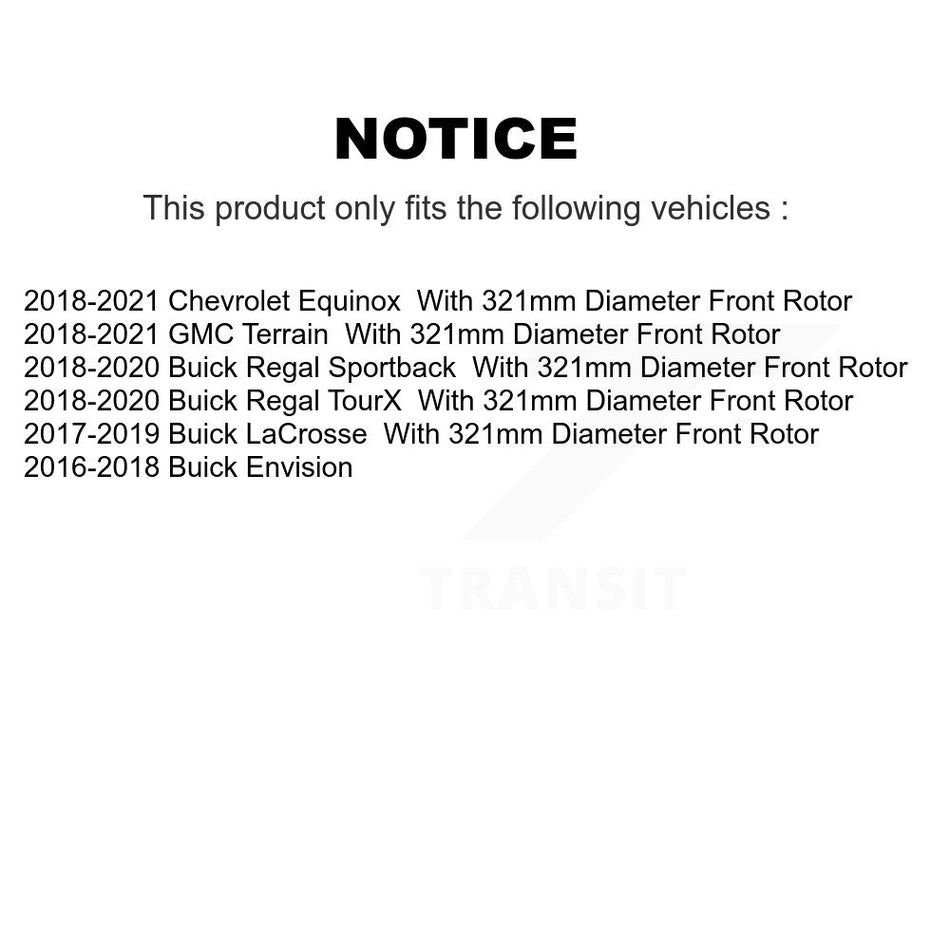 Front Coated Disc Brake Rotor (1 Piece Only) GCR-582033 For Chevrolet Equinox GMC Terrain Buick