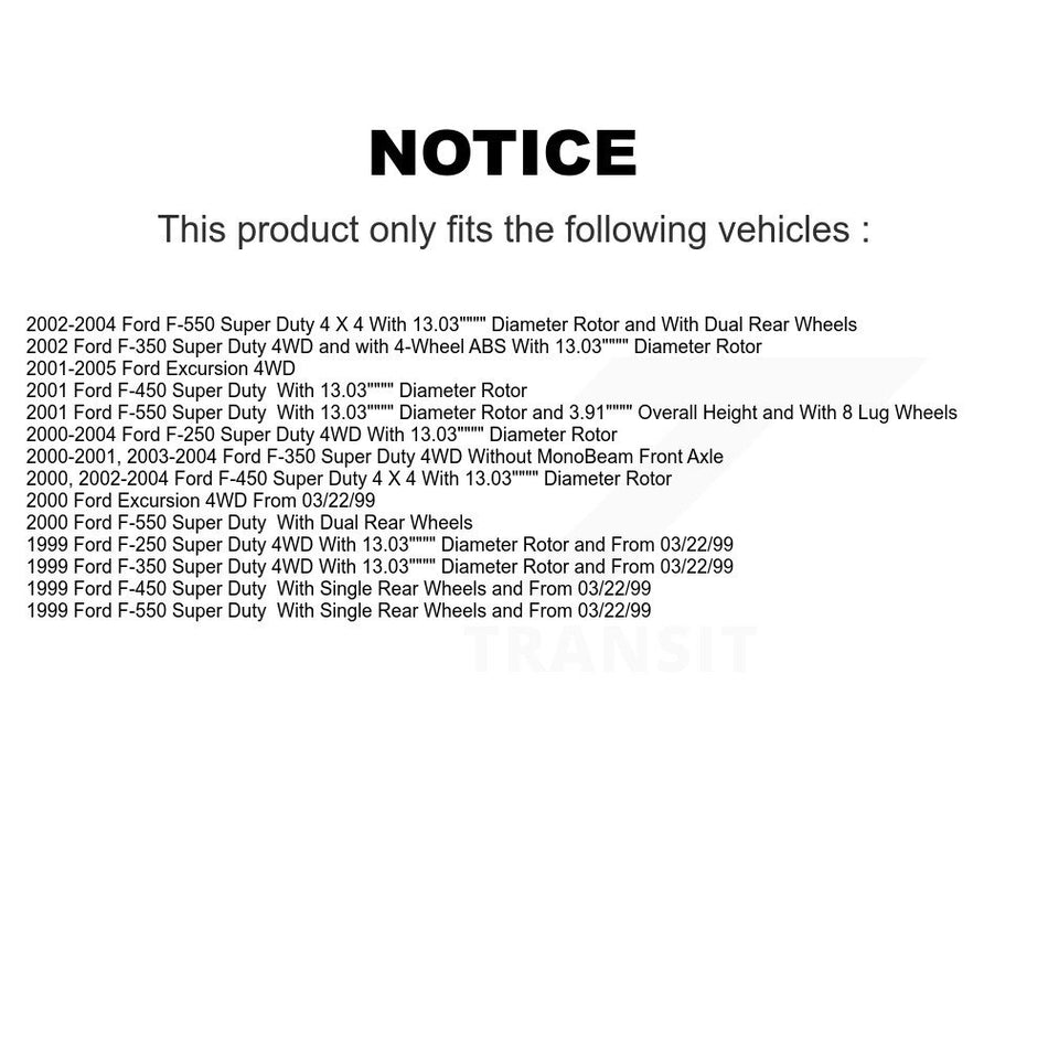 Front Coated Disc Brake Rotor (1 Piece Only) GCR-66914 For Ford F-350 Super Duty F-250 Excursion